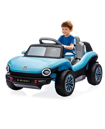 homfan Licensed 12V Volkswagen Beetle Ride On Car, Remote Control, Led Lights, Music, Usb, Horn, 1 Seater, 4-Wheeler, 66lbs Capacity