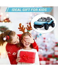 homfan Licensed 12V Volkswagen Beetle Ride On Car, Remote Control, Led Lights, Music, Usb, Horn, 1 Seater, 4-Wheeler, 66lbs Capacity