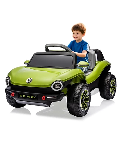 homfan Licensed 12V Volkswagen Beetle Ride On Car, Remote Control, Led Lights, Music, Usb, Horn, 1 Seater, 4-Wheeler, 66lbs Capacity