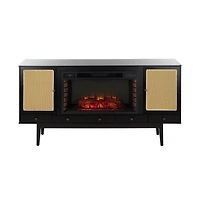 Augusta Home Simms Midcentury Fireplace with Media Storage