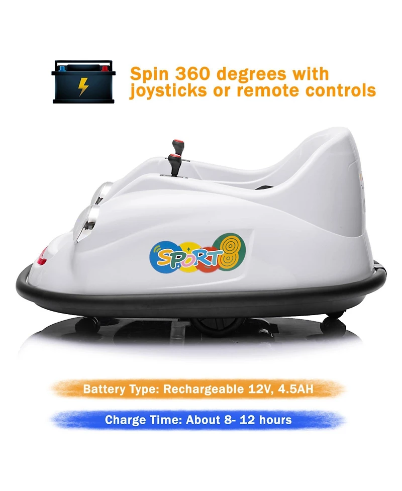 homfan 12V Electric Ride-On Bumper Car for Kids