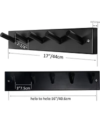 Yigii Bamboo 5-Peg Wall Rack for Coats, Hats, Towels