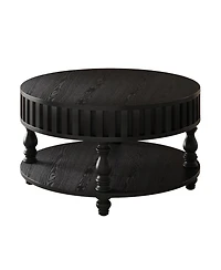 Clihome Modern Fluted Coffee Table with Storage, Finish Center Flip-Top Lid, Sturdy Solid Wood Legs for Mid Century Living Room