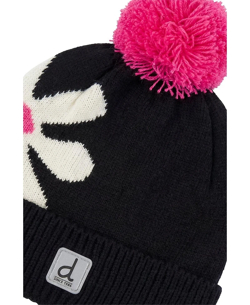 Deux par Deux Girl's Winter Knit Hat with Pompom