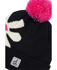 Deux par Deux Girl's Winter Knit Hat with Pompom
