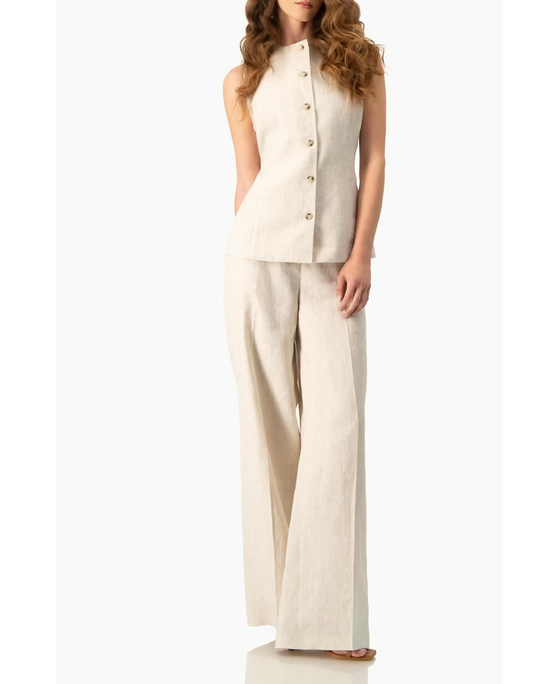 Ivonne Women's Linen Tailored Vest