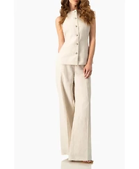 Ivonne Women's Linen Tailored Vest
