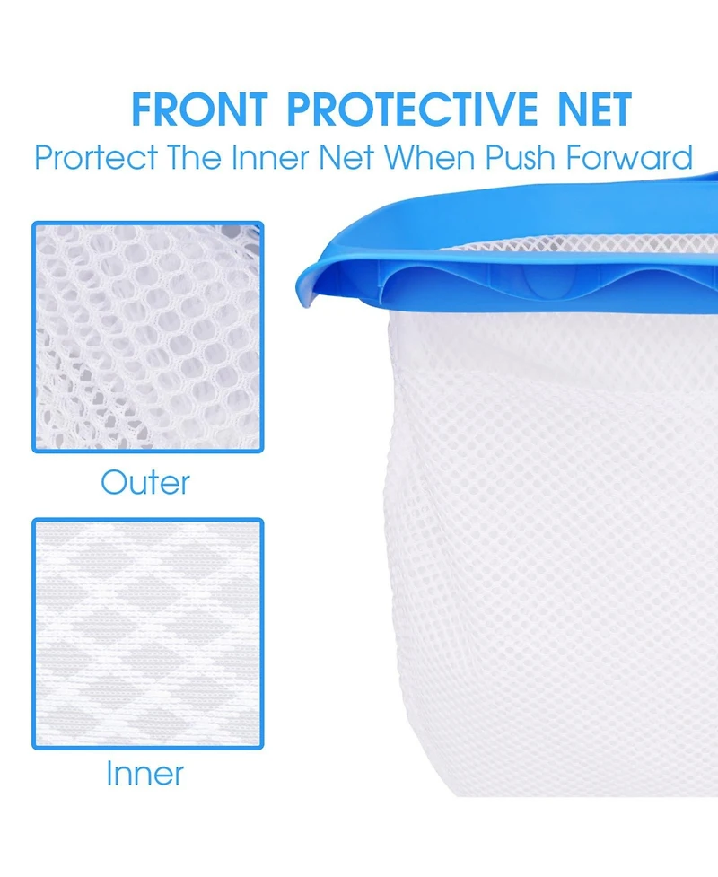 Xdovet Pool Skimmer Net Double Layer Ultra Fine Mesh Leaf Rake