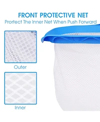 Xdovet Pool Skimmer Net Double Layer Ultra Fine Mesh Leaf Rake