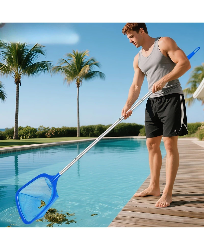Xdovet Pool Skimmer Net Telescopic Pole Fine Mesh Aluminum Handle
