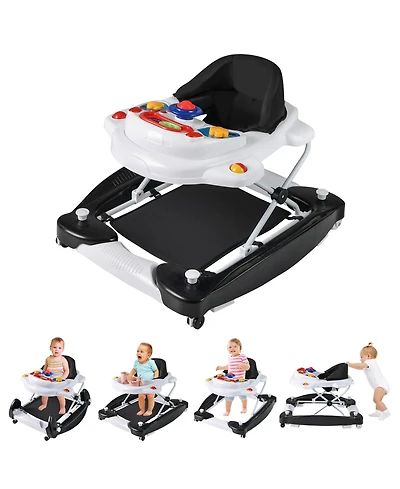Slickblue Toddler Baby Walker 6-in-1 Foldable Design with Adjustable Height Support
