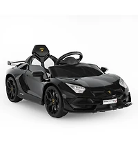 homfan Licensed Lamborghini Electric Ride-On Car for Kids – Battery Powered Sports Toy with Remote Control, 2 Speeds, Led Headlights
