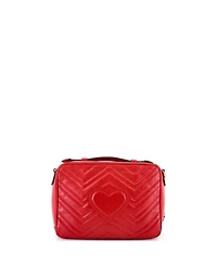 Pre-Owned Gucci Small Gg Marmont Zip Around Camera Bag Matelasse Leather
