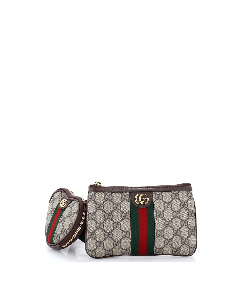 Pre-Owned Gucci Ophidia Heart Utility Double Belt Bag Gg Coated Canvas