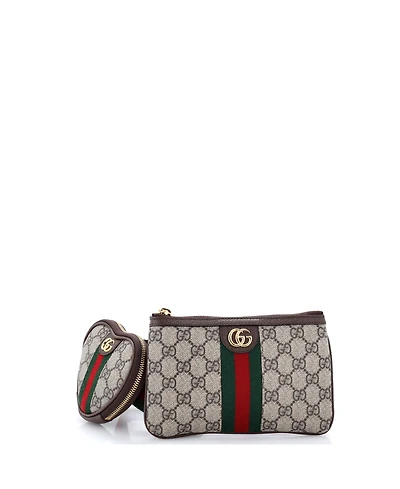 Pre-Owned Gucci Ophidia Heart Utility Double Belt Bag Gg Coated Canvas