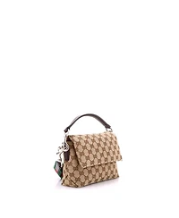 Pre-Owned Gucci Small Convertible Flap Crossbody Bag Gg Canvas