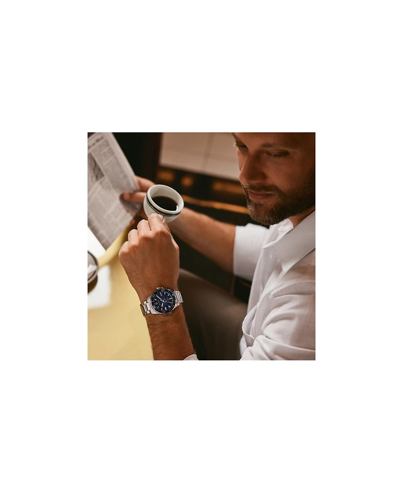 Bulova Men's Marine Star Series B Automatic Silver-Tone Stainless Steel Bracelet Watch 45mm
