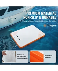 Vevor Inflatable Floating Dock 10x8FT Inflatable Dock Platform Mat with Ladder