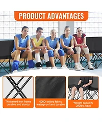 Vevor Folding Chair Sports Seat Sideline Team Bench with Sidebag and Carry Bag