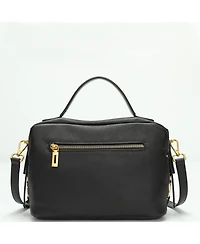 Susu Pebbled Leather Top Handle Satchel Bag Convertible Medium Soft Crossbody Purse