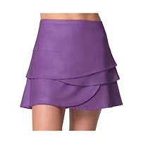 Lucky Love Women's All That Shimmers Scallop Heather Gray Tennis Skirt