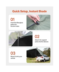 Vevor Vehicle Awning 10' x 7' Shade Coverage Car Side Awning PU2000 mm UV50+