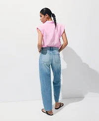 Mango Women's Embroidery Striped Shirt