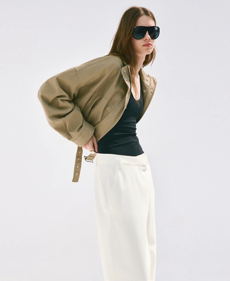 Mango Women's Asymmetrical Cotton Pants