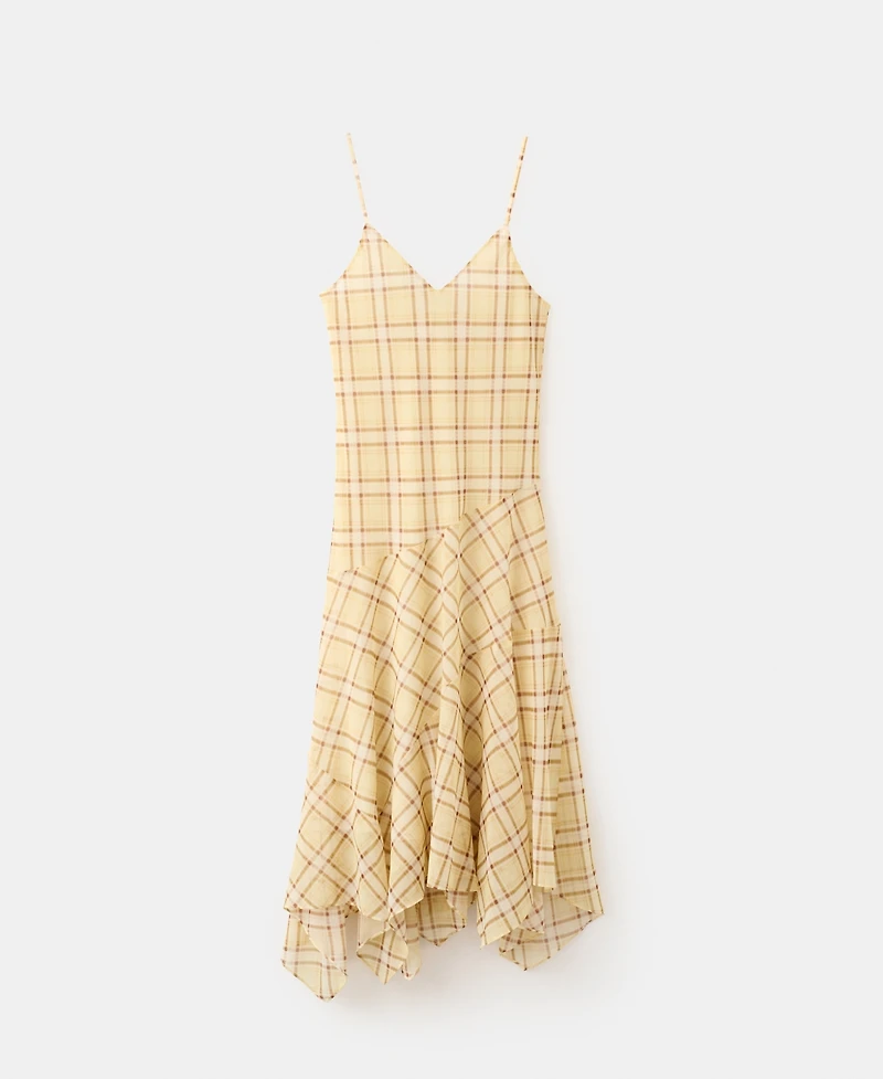 Mango Women's Check Asymmetrical Dress