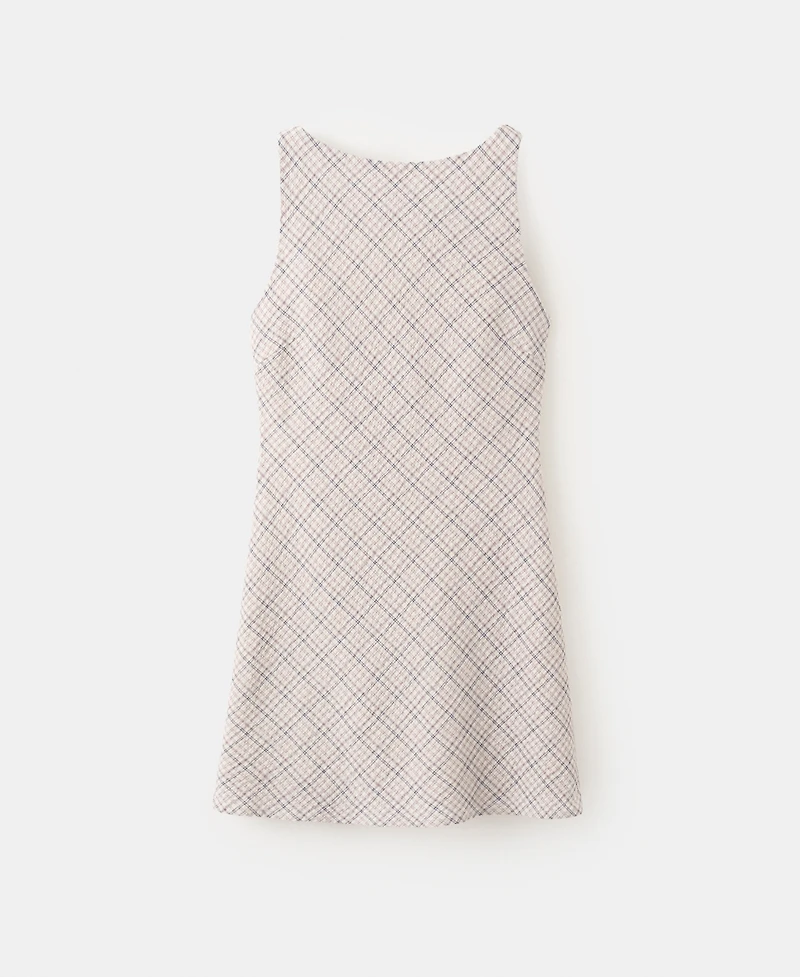 Mango Women's Back Detail Checkered Dress
