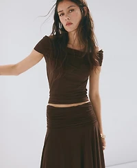 Mango Women's Asymmetrical Chiffon Skirt