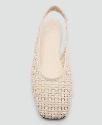 Mango Women's Braided Slingback Ballet Flats