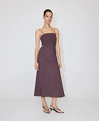Mango Women's Cutout Embroidered Beaded Dress
