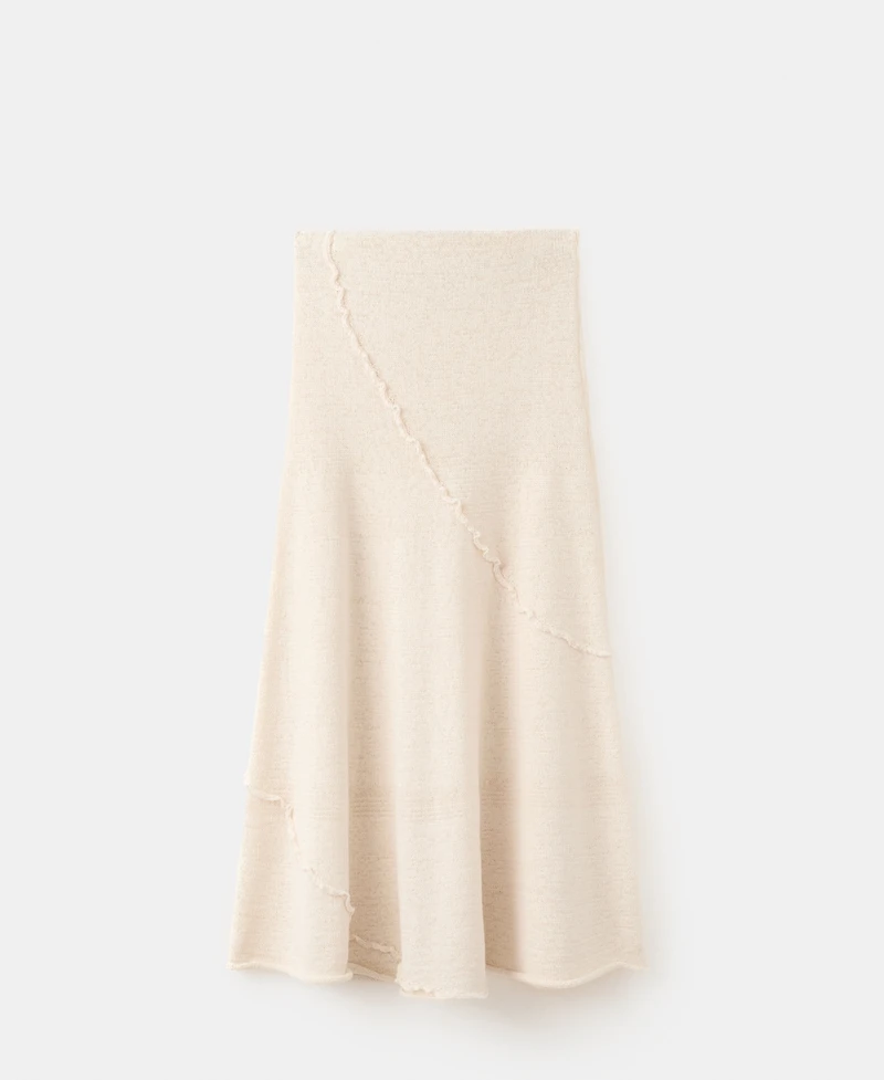 Mango Women's Wavy Stitching Detail Knit Skirt
