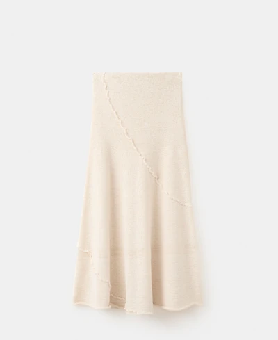 Mango Women's Wavy Stitching Detail Knit Skirt