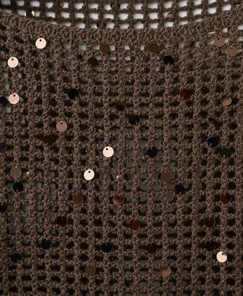Mango Women's Sequined Crocheted Sweater