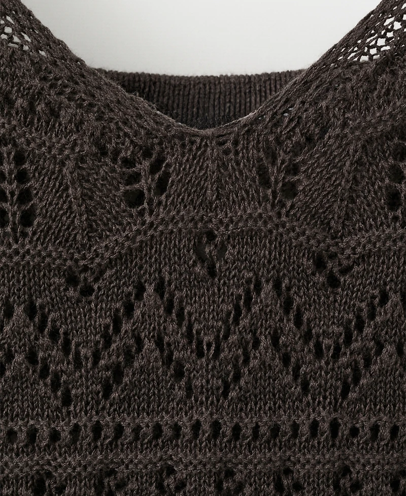 Mango Women's Scalloped Hem Crocheted Dress