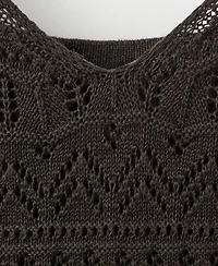 Mango Women's Scalloped Hem Crocheted Dress