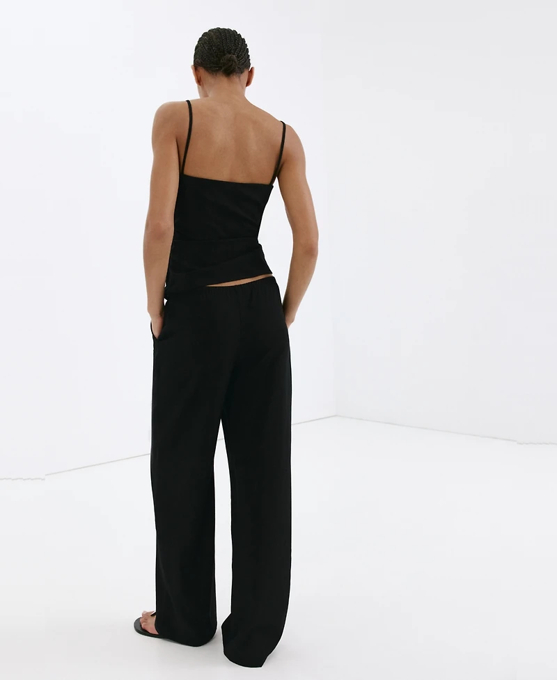 Mango Women's Straight Mid-Rise Pants