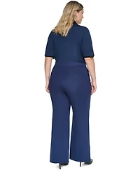Karl Lagerfeld Paris Plus Compression Sailor Mid-Rise Straight Pants