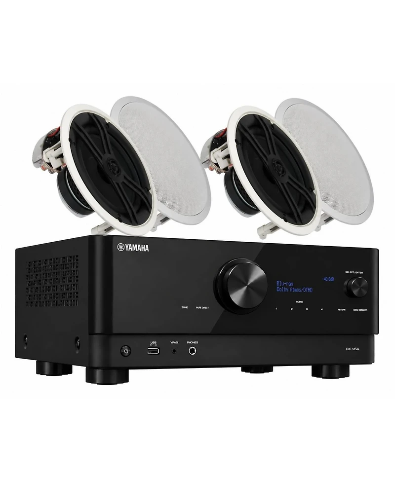 Yamaha Rx-V6A 7.2-Channel Av Receiver with In-Ceiling Speakers