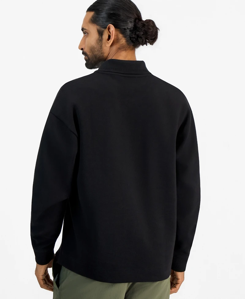 Hugo by Boss Men's Dabins Long-Sleeve Textured Interlock Fabric Polo