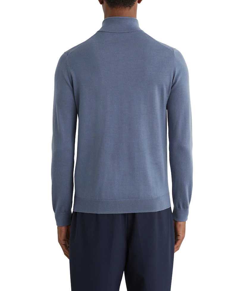 Reiss Men's Blackhall Merino Wool Half-Zip Funnel-Neck Jumper