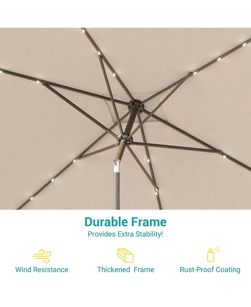 Sonkuki Enhance Your Outdoor Oasis with 10x6.5Feet Led Rectangular Patio Umbrella - Stylish, Durable, and Sun-Protective!