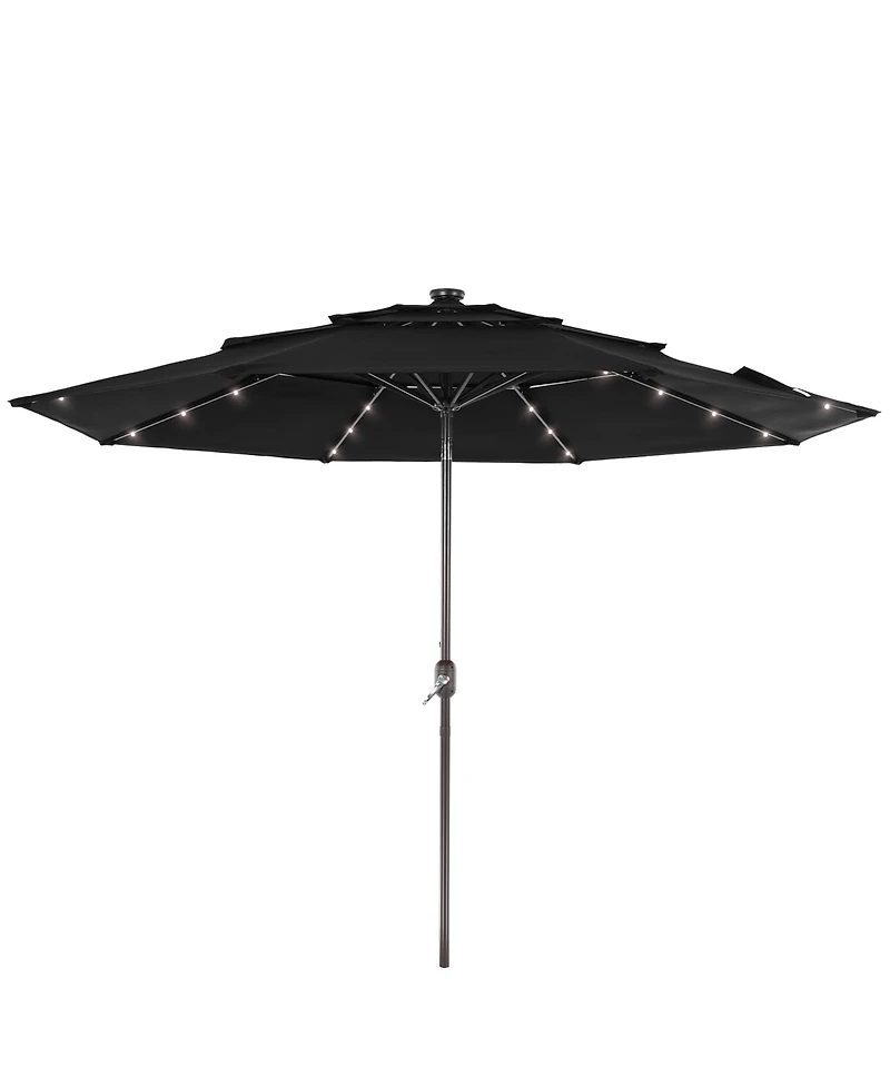 Sonkuki Enhance Your Outdoor Oasis with 10Feet Led 3-layer Patio Umbrella - Stylish, Durable, and Sun-Protective!