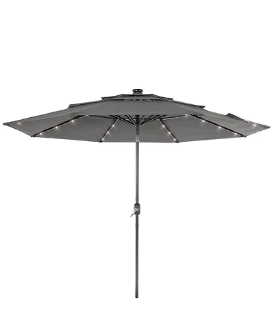 Sonkuki Enhance Your Outdoor Oasis with 10Feet Led 3-layer Patio Umbrella - Stylish, Durable, and Sun-Protective!