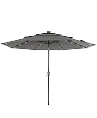Sonkuki Enhance Your Outdoor Oasis with 10Feet Led 3-layer Patio Umbrella - Stylish, Durable, and Sun-Protective!