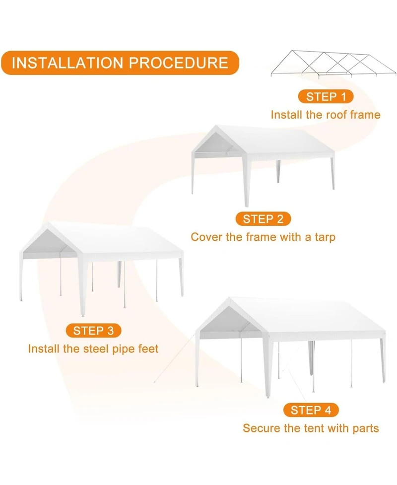 gaomon 10x20feet Heavy Duty Carport Canopy - Portable Garage with Uv Resistant and Waterproof Roof, Tarp Shelter for Cars, Trucks