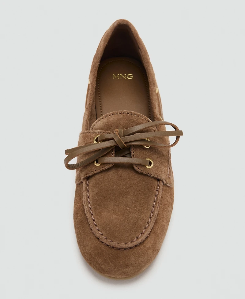 Mango Women's Suede Boat Shoes