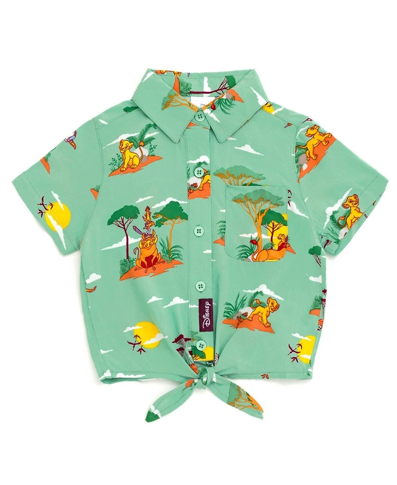 Lion King Toddler Girls Short Sleeve Button Down Shirt